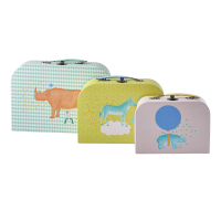 Set of 3 Children's  Storage Suitcases Animal Print By Rice DK